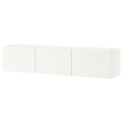 BESTÅ Moble de TV+portes, blanc/Lappviken blanc, 180x42x38 cm