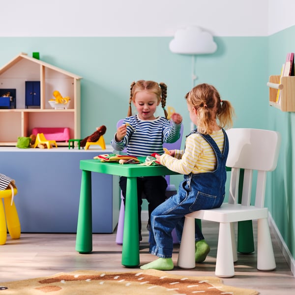 An in/outdoor/bright green MAMMUT children's table