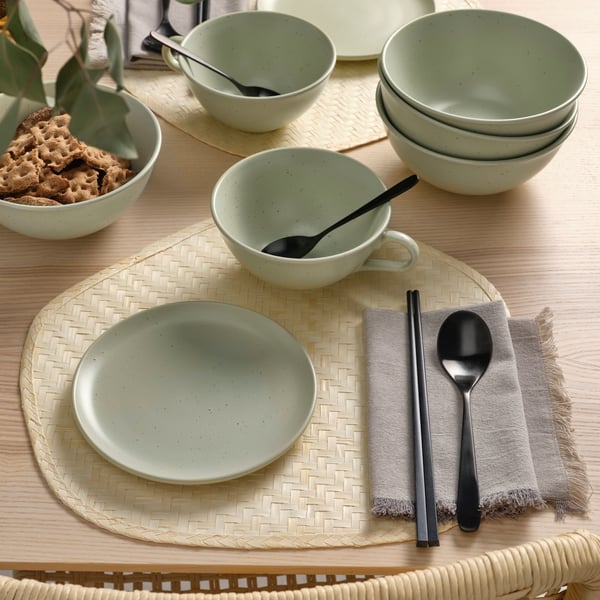 A dot pattern/light green MOSSMAL side plate