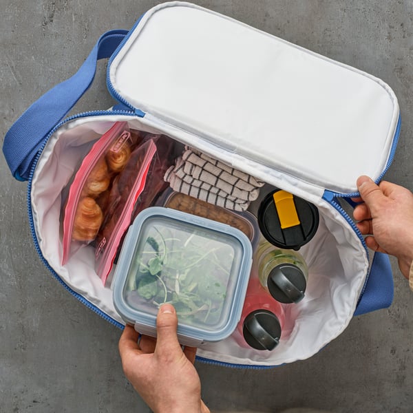 A square/plastic IKEA 365+ food container with lid