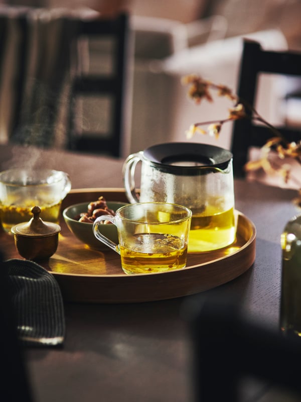 A walnut OMBONAD tray