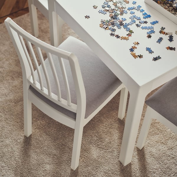 A white/Orrsta light grey EKEDALEN chair