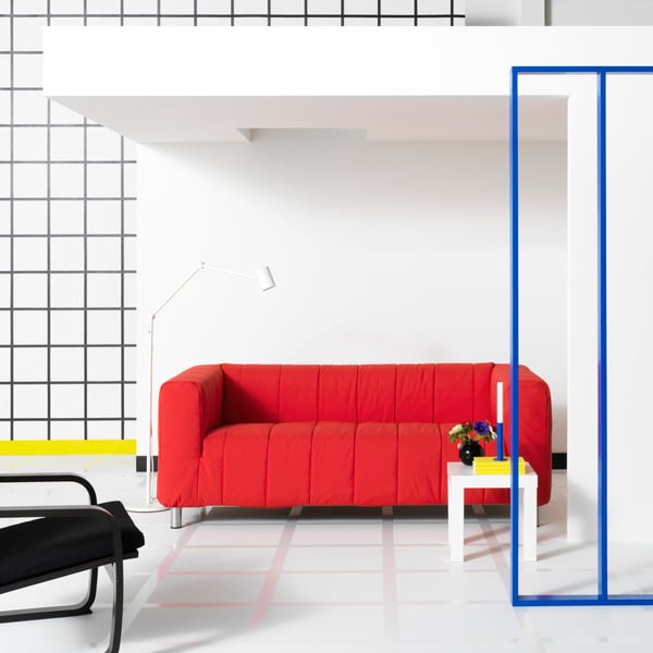 A Långban bright red KLIPPAN 2-seat sofa