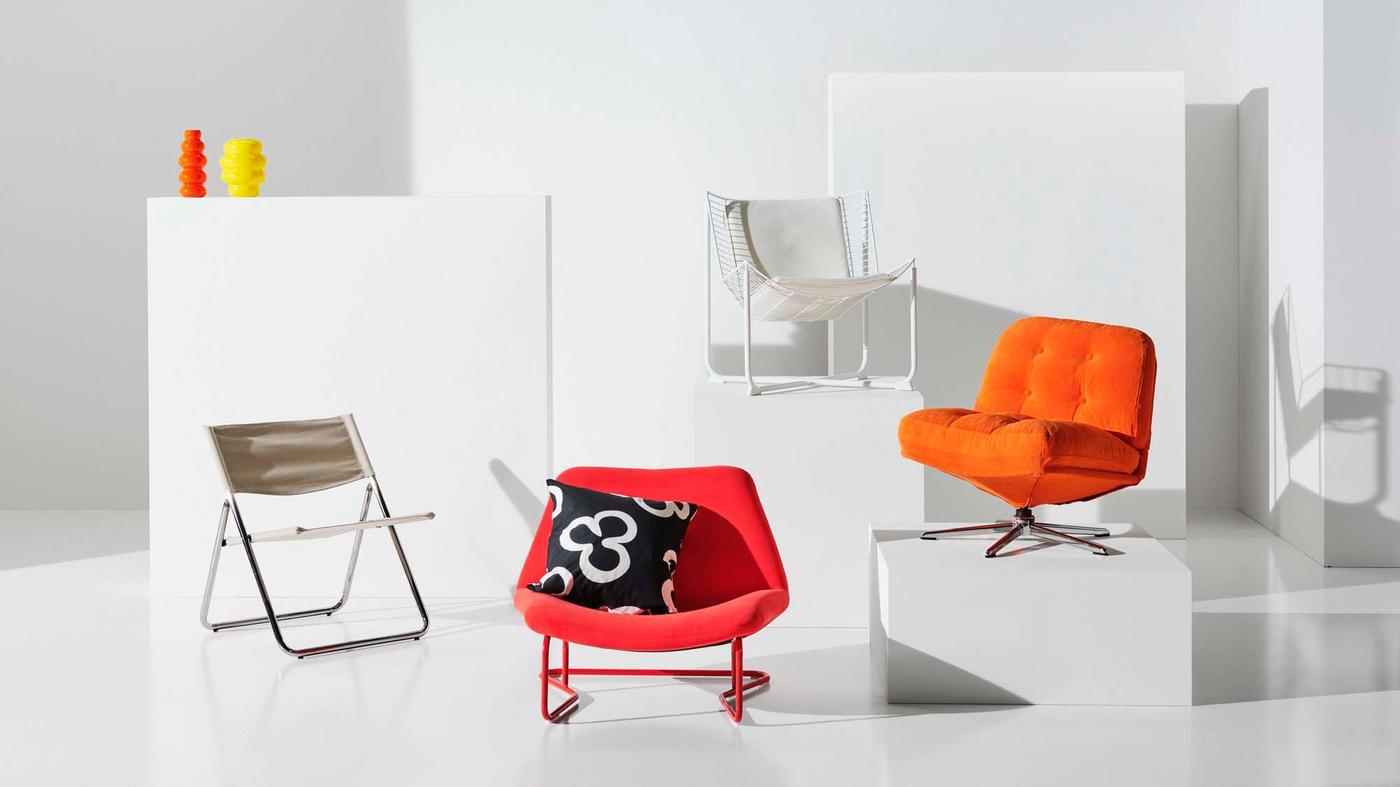 A white studio space with products from the latest Nytillverkad collection.