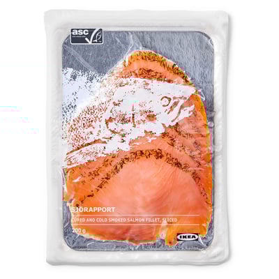 SJÖRAPPORT Cured cold smoked salmon, ASC certified/frozen
