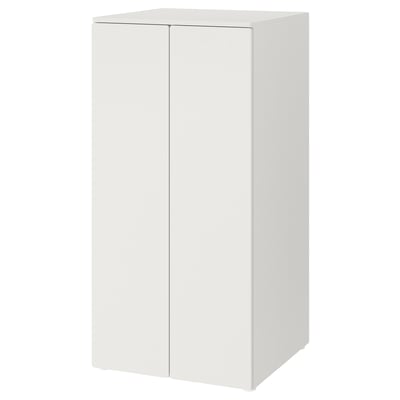 SMÅSTAD / PLATSA Garderobna omara, bela bela/s 3 policami, 60x57x123 cm
