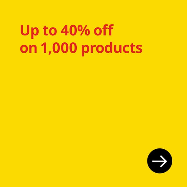 Up to 40% off on 1,000+ products